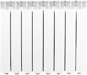 Радиатор секционный STI AL 500, кол-во секций: 8, 15.36 м2, 1536 Вт, 640 мм.