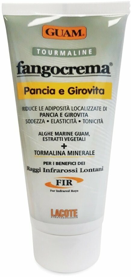 Крем для живота и талии с разогревающим эффектом с микрокристаллами Турмалина Guam Tourmaline Fangocrema Pancia E Girovita /150 мл/гр.
