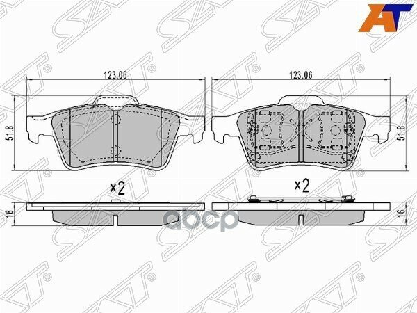 Колодки Тормозные Зад Mazda 3 03-13/Ford Focus Ii/Iii/Iv 04- Sat арт. ST-C2Y3-26-48ZA