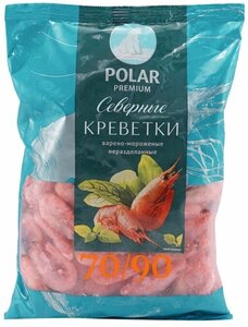 Креветки Polar 70/90 варёно-мороженые, 1кг