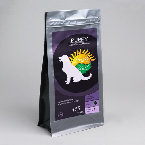 LiveRa Корм для щенков Puppy стейк из мяса домашней птицы, 1,2 кг х 2 шт