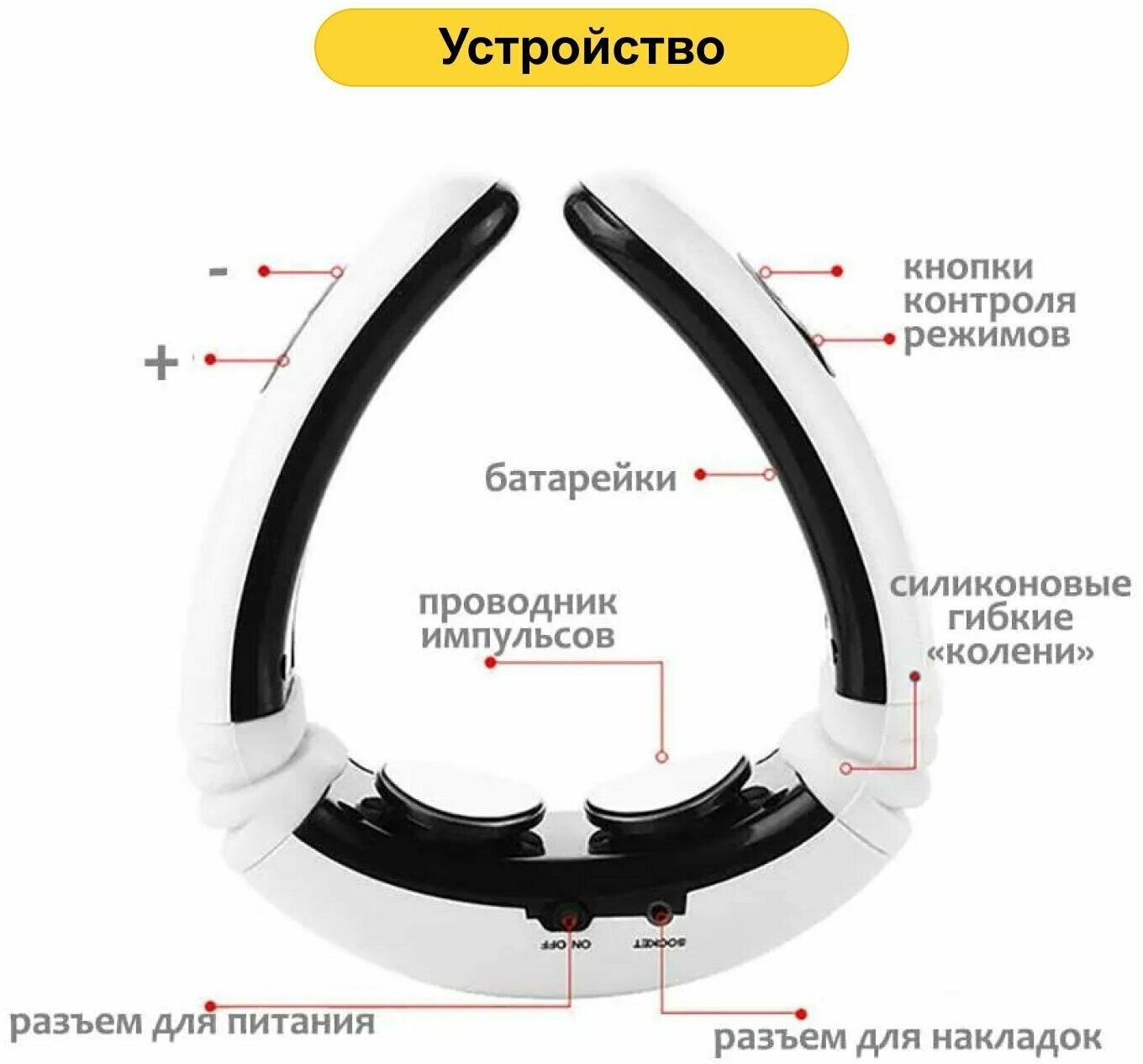 Массажер для шеи /миостимулятор массажер/с электродами - фотография № 5