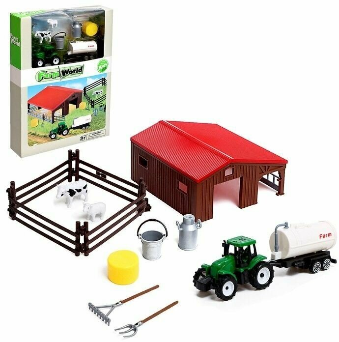 Игровой набор Ферма, трактор, сарай и животные