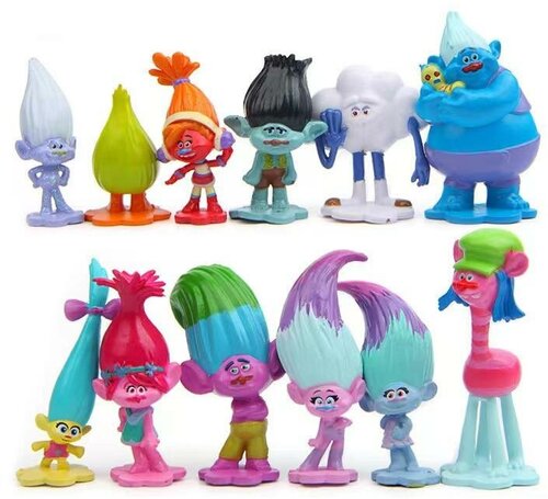 12 шт Набор фигурок из мультфильма Тролли - Trolls