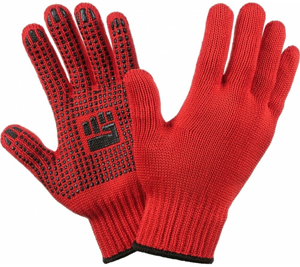 Фабрика перчаток Перчатки трикотажные 2-слойные с ПВХ 7,5 класс 6 нитей красные ХL 6-75-2С-КР-(XL)
