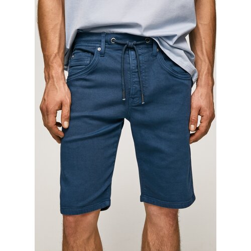 Бермуды Pepe Jeans, средняя посадка, размер 29, синий