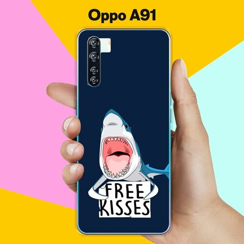 Силиконовый чехол на OPPO A91 Акула / для Оппо А91 силиконовый чехол на oppo a91 треугольники для оппо а91