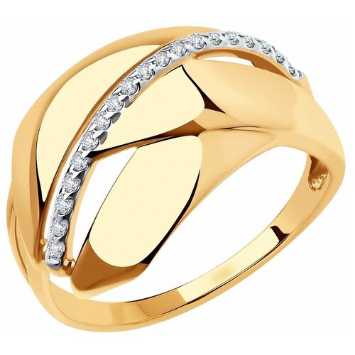 фото Sokolov кольцо из золота с фианитами 018508, размер 18