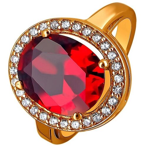 фото Эстет кольцо с 29 фианитами из серебра с позолотой 01к2511627а-1, размер 17.5