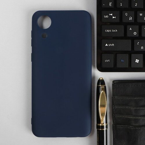 Чехол PERO, для телефона Samsung A03 Core, силиконовый, синий чехол pero для телефона samsung a02s силиконовый прозрачный