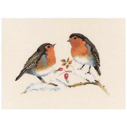 фото Набор для вышивания зимние малиновки heritage