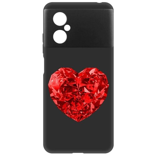 Чехол-накладка Krutoff Soft Case Рубиновое сердце для Xiaomi Poco M4 5G черный чехол накладка krutoff soft case рубиновое сердце для xiaomi poco x5 черный