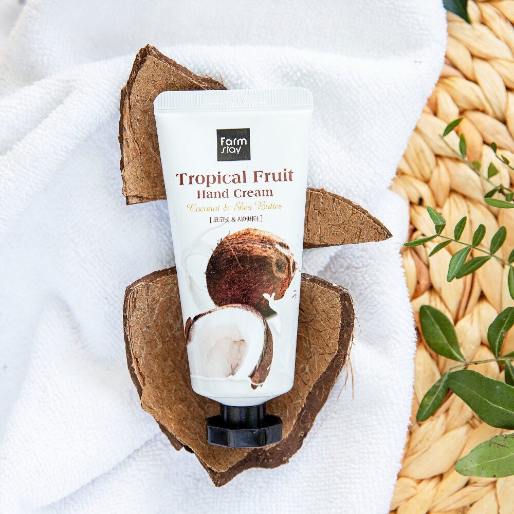 Farmstay Крем для рук Tropical Fruits Coconut & Shea Butter, 50 мл - фотография № 16