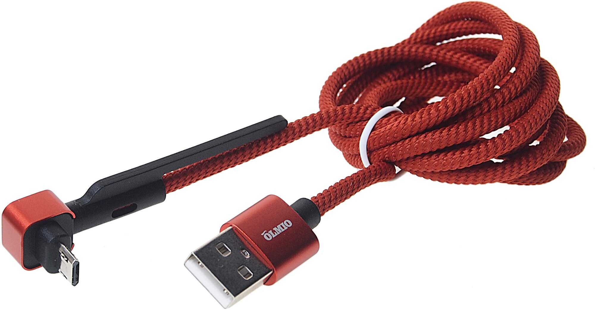 Кабель STAND USB 2.0 - microUSB, 2.1А (red) Olmio - фото №6