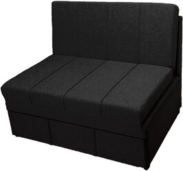 Диван-кровать StylChairs Сёма без подлокотников, с ящиком для белья, обивка: ткань, цвет: черный