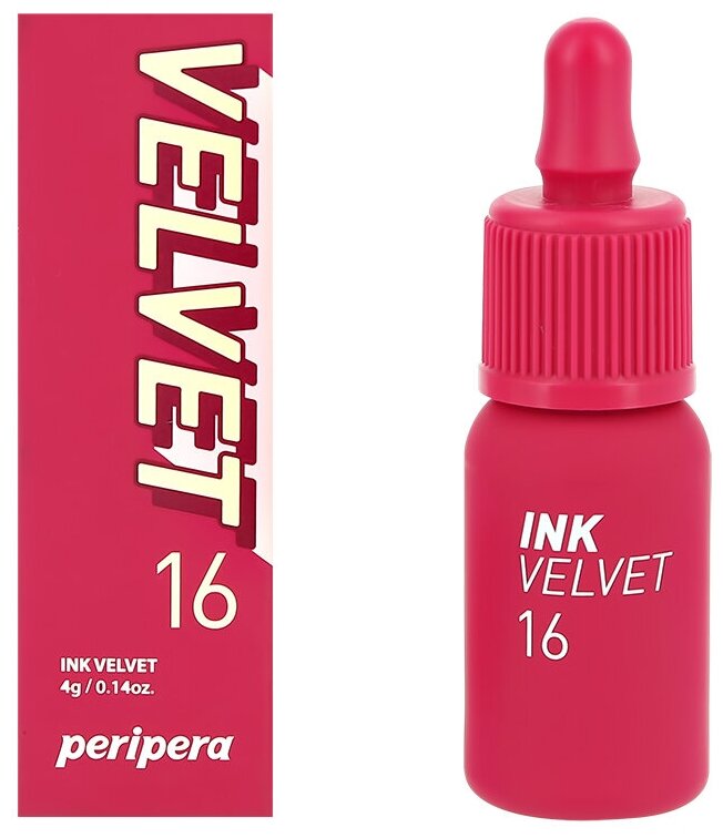 Помада для губ PERIPERA PERIPERA INK VELVET жидкая тон 16 heart fuchsia pink