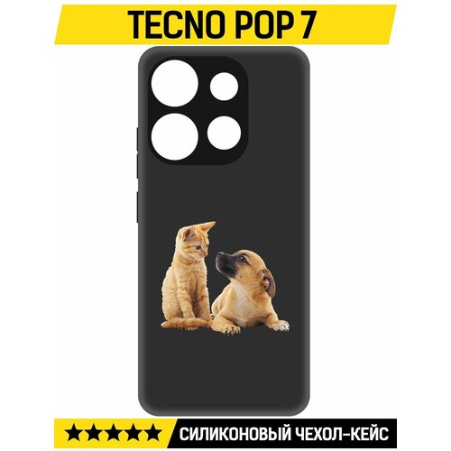 Чехол-накладка Krutoff Soft Case Лучшие друзья для TECNO POP 7 черный чехол накладка krutoff soft case лучшие друзья для tecno pova 5 pro черный