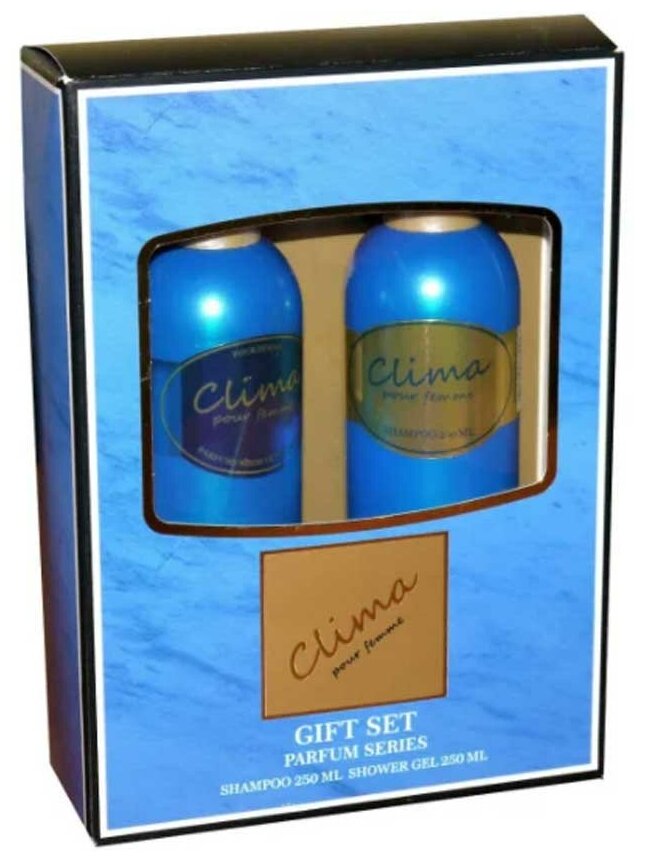 Набор косметический парфюмерный для женщин Clima (шампунь 250 мл + гель для душа 250 мл)