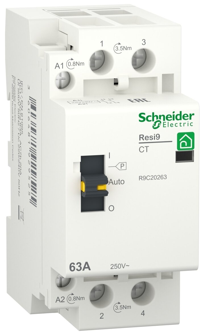   RESI9 1P+N 63 2 230/250  50 R9C20263 Schneider Electric