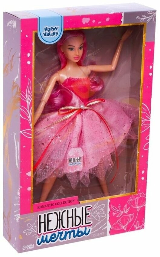 Кукла-модель «Нежные мечты» с розовыми волосами - фотография № 7