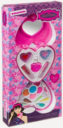 Изображение товара Набор детской декорат. косметики Bondibon Eva Moda, BOX 40х17,8х3,8 см, косметичка-сердце 2-уровнева