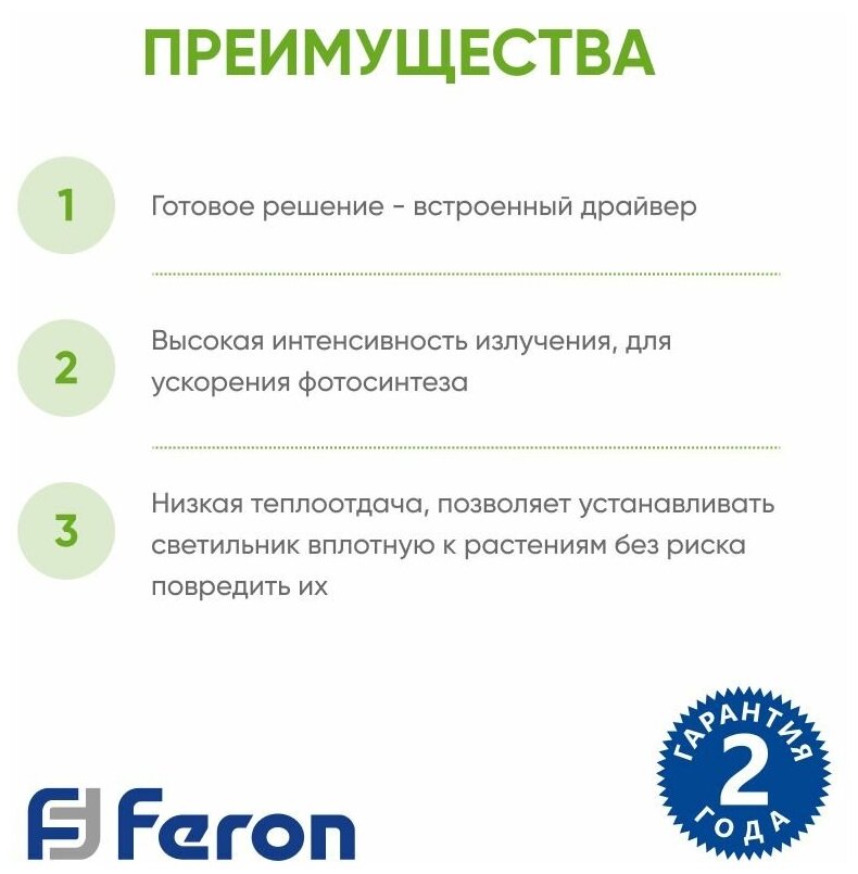 Светодиодный светильник для растений Feron AL7002 41354 - фотография № 8