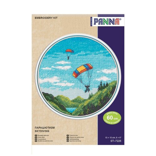 фото Набор для вышивания panna арт. st-7225 парашютизм 12х12 см