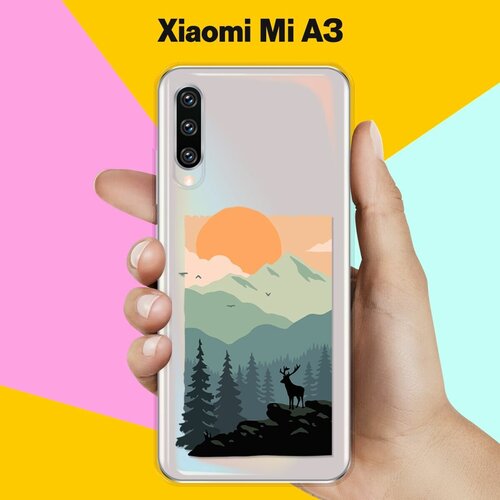 Силиконовый чехол Горы и лес на Xiaomi Mi A3 силиконовый чехол на xiaomi mi 10s сяоми ми 10s горы арт 1 прозрачный