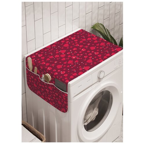 фото Органайзер для хранения "случайные сердца" на стиральную машину, 45x120 см ambesonne