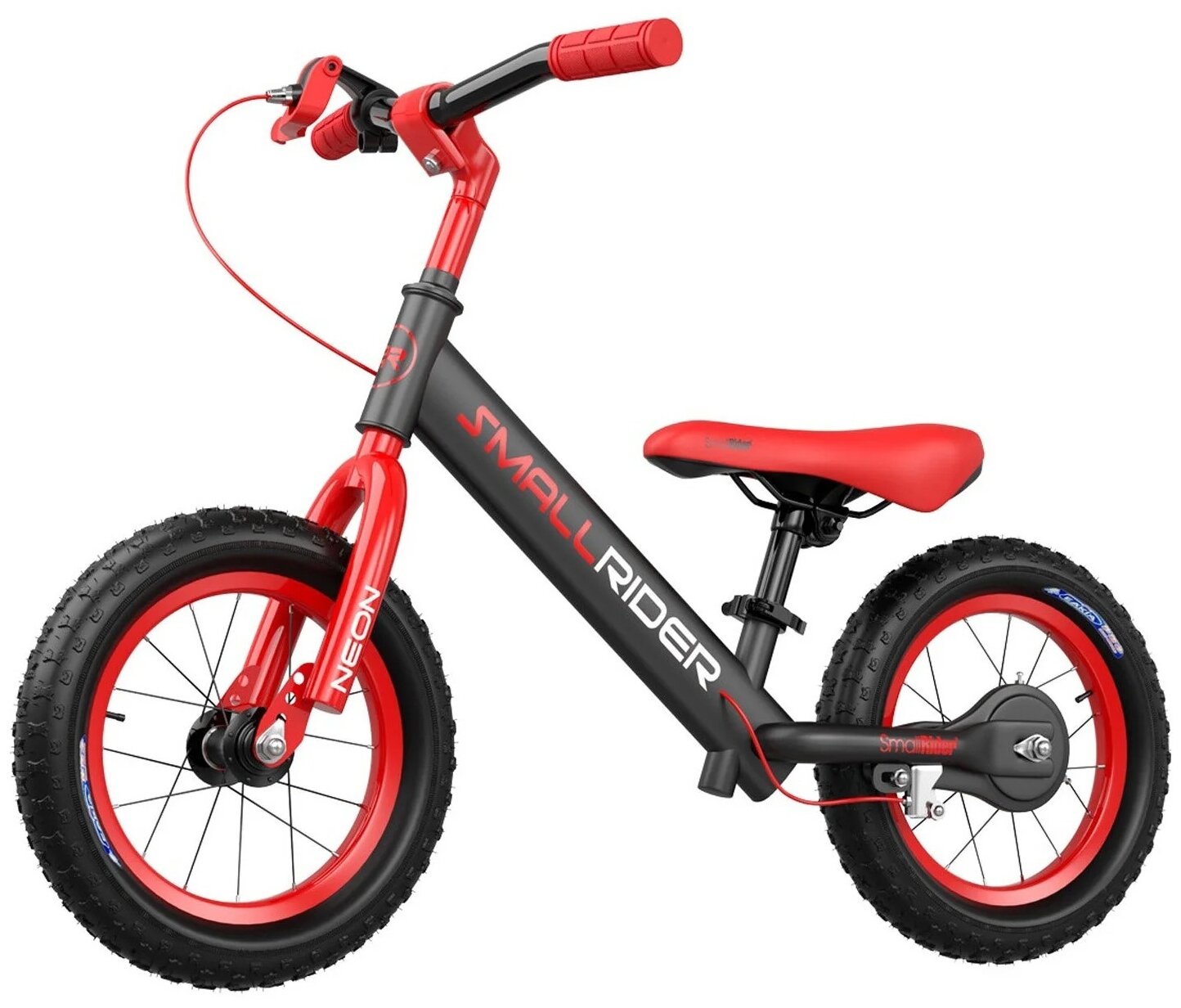Детский беговел с надувными колесами и тормозом Small Rider Ranger 3 Neon (красный), MEGA002