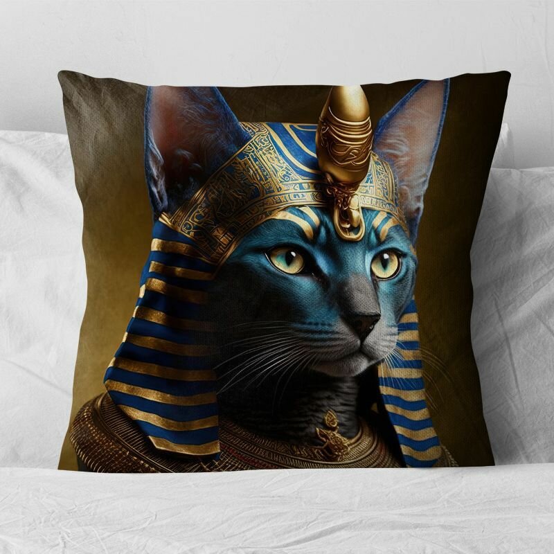 Египетские фараоны Тутанхамон / 40х40 / велюр / подарок / подушка диванная / подушка для интерьера