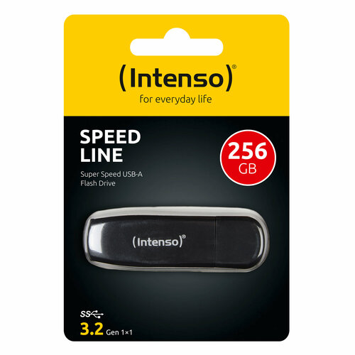 Флеш-накопитель (Intenso) Speed Line USB-A 3.2 Gen 1x1 256 GB (Germany) флеш накопитель intenso flash line usb c 3 1 gen 1 128 gb germany