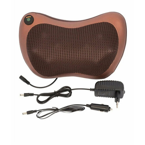 Массажная подушка 8-роликов, 3 режима массажа с подогревом / Массажер электрический с ИК-подогревом для спины и шеи / Плеч / Ног / Тела