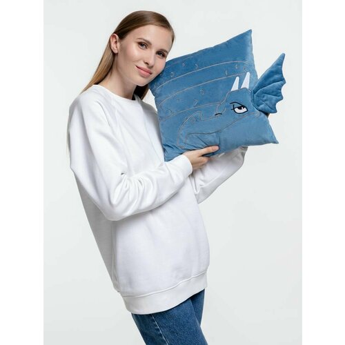 Дракон игрушка мягкая новогодняя подушка Visero синяя размер 31х30х12 см 1099₽
