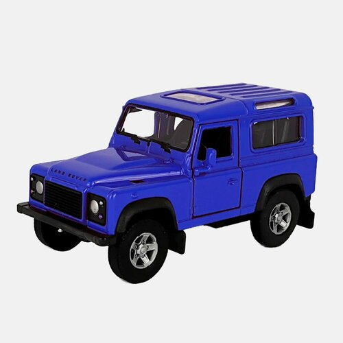 Машинка WELLY 1:38 Land Rover Defender I Синий пруж. мех. машинка welly 1 38 land rover defender i белый пруж мех