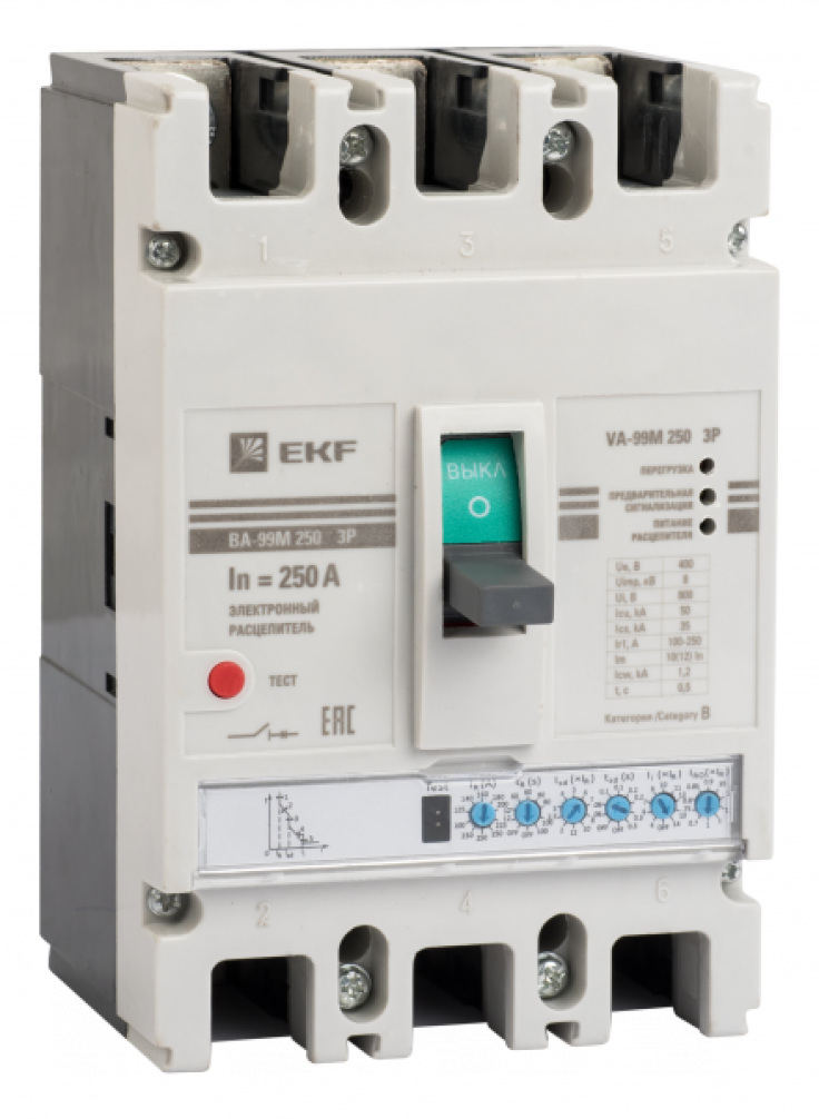 EKF PROxima Автоматический выключатель ВА-99М 630/630А 3P 65кА с электронным расцепителем mccb99-630-630me