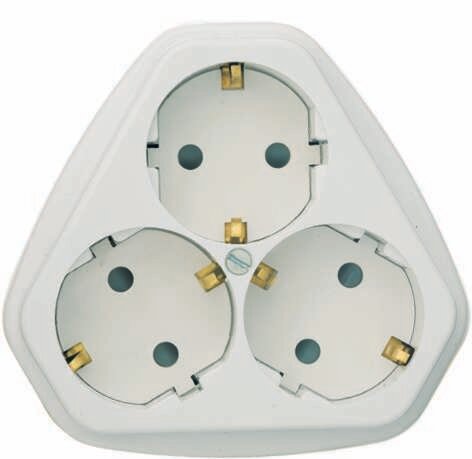 Розетка 3-м СП РС10/16-503 16А IP20 с заземл. защ. шторки бел. Кунцево 5930