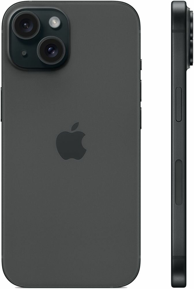 Смартфон Apple iPhone 15 128Gb eSIM + SIM black — фото 1