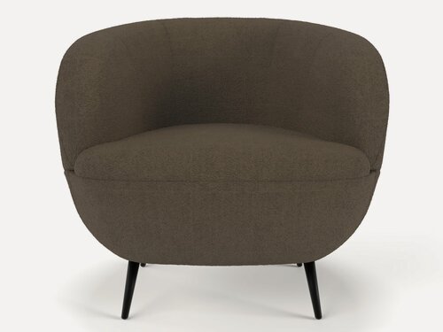 Изображение товара Мягкое кресло Soft Element Даника Brown, букле, коричневое, кресло барашек, в гостиную, на балкон, в салон красоты