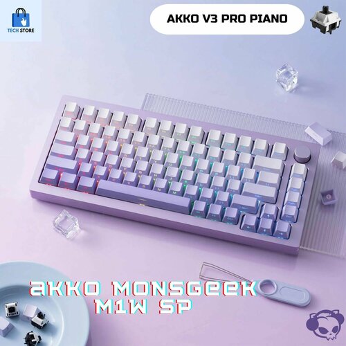 Игровая клавиатура Akko Monsgeek M1W SP Akko V3 Piano Pro Английская раскладка ANSI фиолетовая 12990₽
