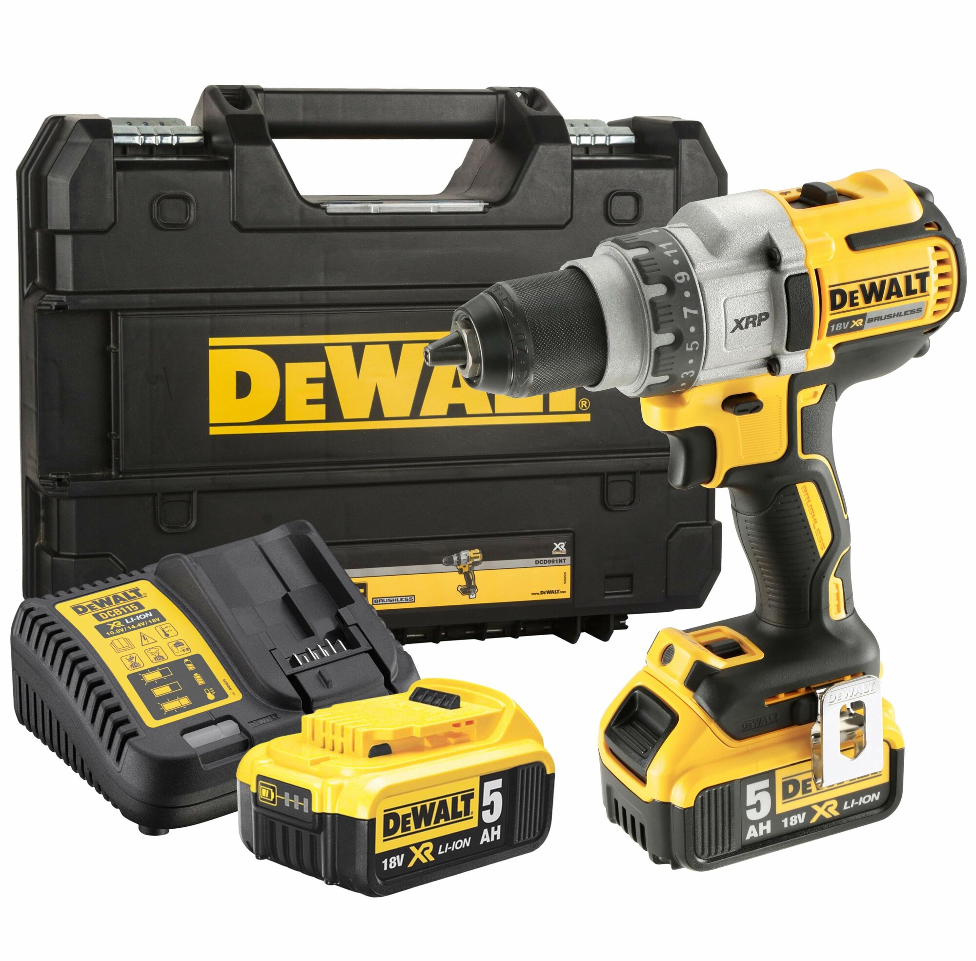 Обзор: Аккумуляторная бесщеточная дрель-шуруповерт DEWALT, 18 В, 2000 об/мин, с 2 АКБ 5 Ач и ЗУ, в кейсе TSTAK, DCD991P2