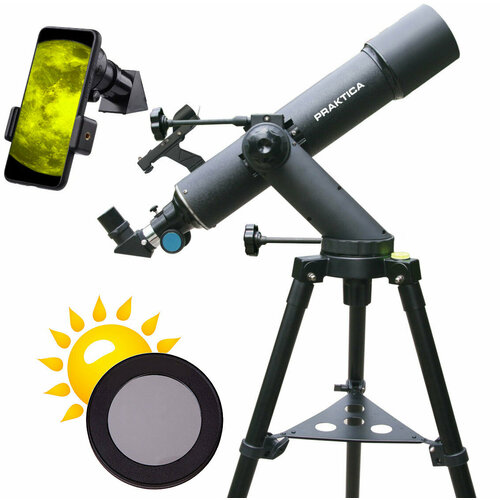 Телескоп Praktica Vega 90600 с солнечным фильтром трекер адаптер для смартфона LED искатель 30788₽