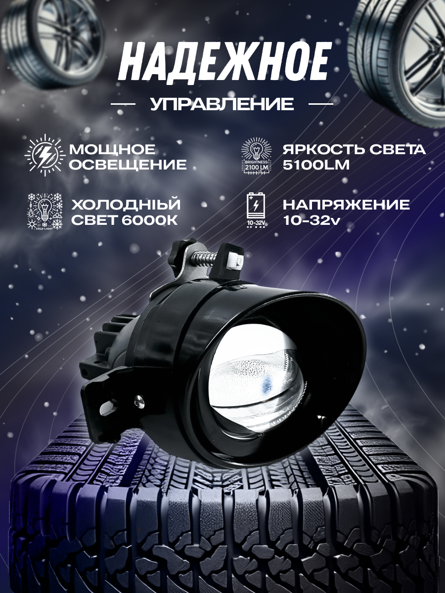 Лазерные противотуманные фары VILLET, туманки Ниссан Кашкай / Альмера / Теана, птф Инфинити и Рено — фото 1