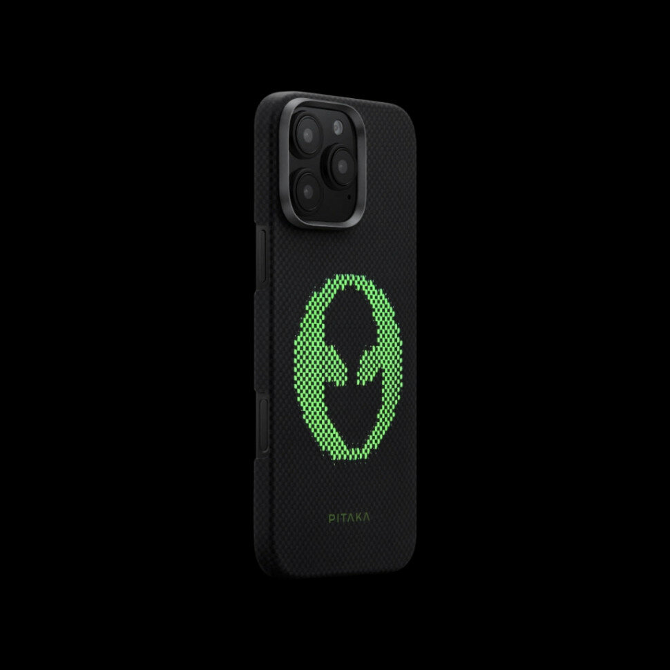 Чехол PITAKA Tactile Woven Case для iPhone 16 Pro Max - Alien — фото 1