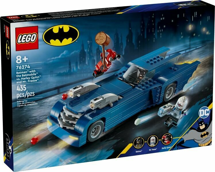 Конструктор LEGO DC Super Heroes 76274 Бэтмен на Бэтмобиле против Харли Квинн и Мистера Фриза