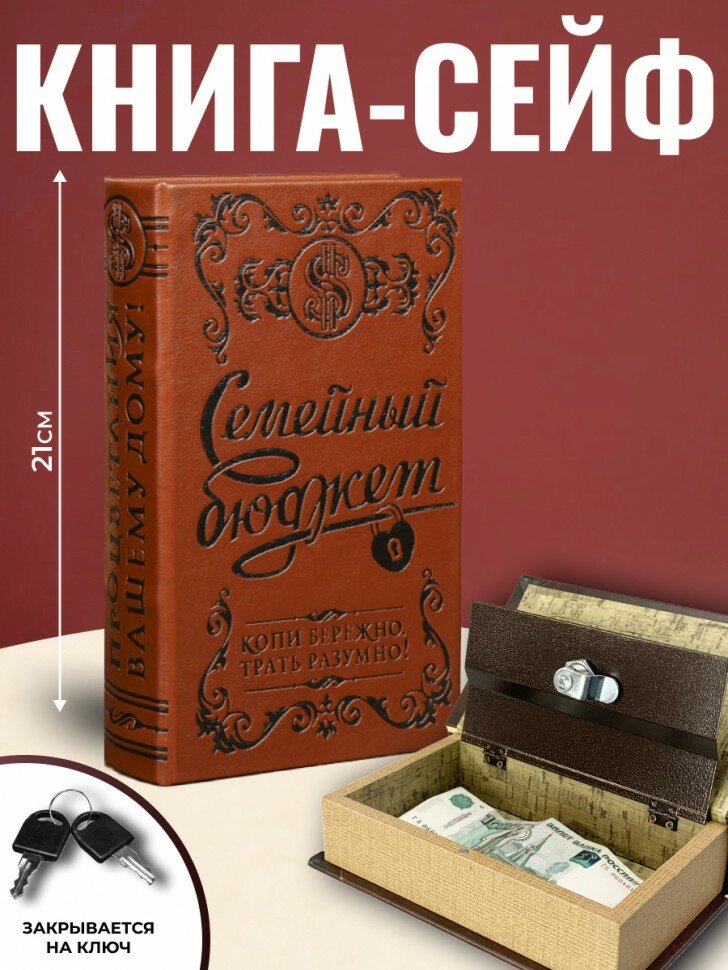 Книга-сейф "Семейный бюджет" (21 х 12,5 х 4,7 см)