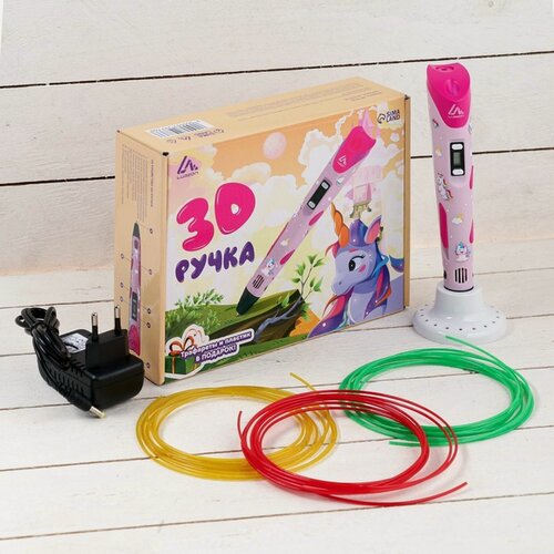 Изображение товара 3D ручка Luazon Unicorn, дисплей, работа с пластиком ABS и PLA, пластик в комплекте