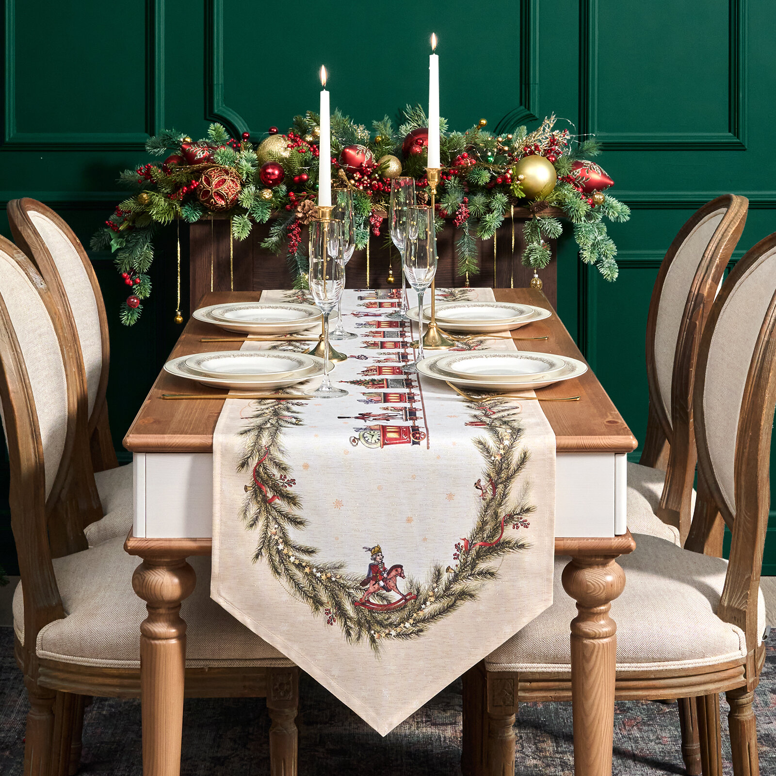 Дорожка на стол 986-002-31 45х215 см щелкунчик цвет: бежевый tm lefard (бежевый) Дорожка скатертная 45х215