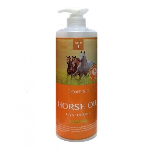 DEOPROCE Шампунь С гиалуроновой кислотой и лошадиным жиром HORSE OIL HYALURONE SHAMPOO 1000мл