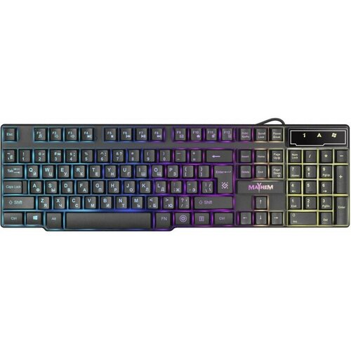 Клавиатура Defender Mayhem GK-360DL RU RGB подсветка USB черная 212500₽